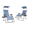 Bliss Hammocks Set of 2 26-inch Blue Flower Zero Gravity Chairs.