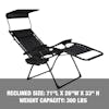 reclining feature of bliss hammocks zero gravity chair