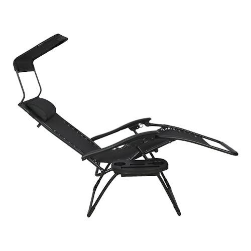 Side view of the 26-inch Black Zero Gravity Chair.