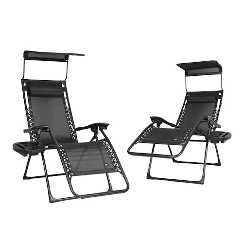 Bliss Hammocks Set of 2 26-inch Black Zero Gravity Chairs.