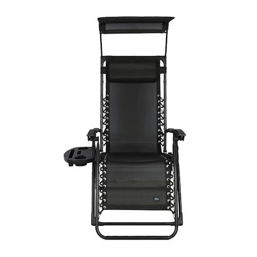 Front view of the 26-inch Black Zero Gravity Chair.