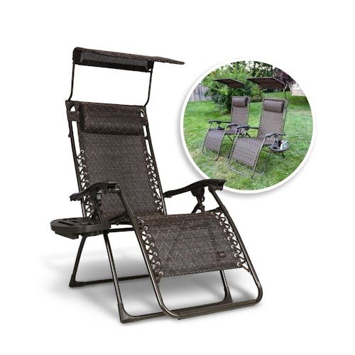 Bliss Hammocks Zero Gravity Chair with inset image of product in use