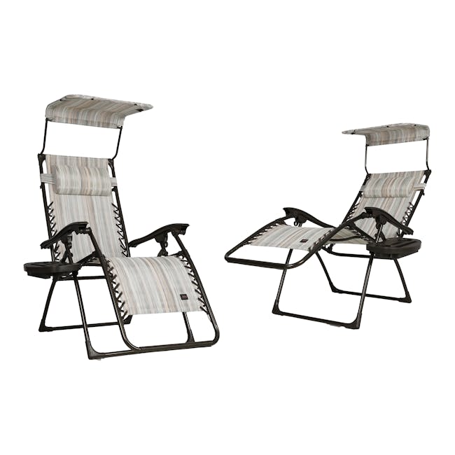 Bliss Hammocks Set of 2 26-inch Casual Stripe Zero Gravity Chairs.