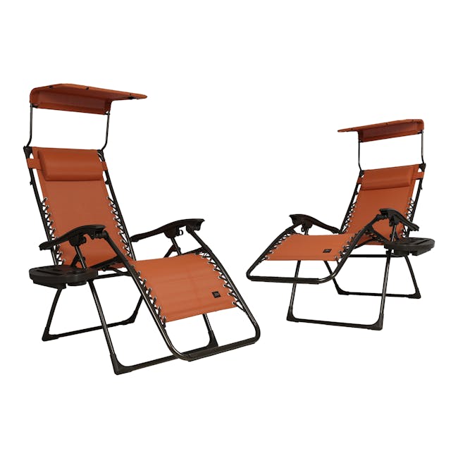 Bliss Hammocks Set of 2 26-inch Terracotta Zero Gravity Chairs.