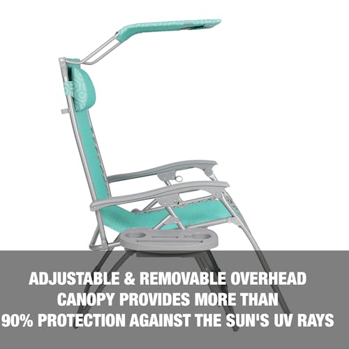 adjustable overhead canopy of zero gravity chair