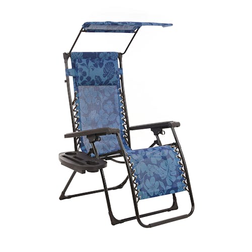 Bliss Hammocks 26-inch Wide Blue Flowers Zero Gravity Chair.