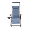 Front view of the 26-inch Denim Blue Zero Gravity Chair.