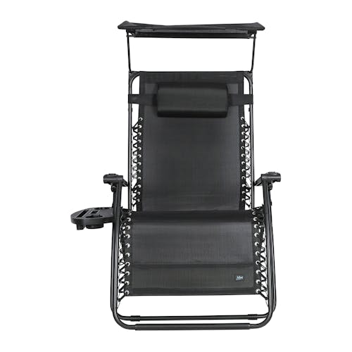 Front view of the 33-inch Black Zero Gravity Chair.