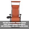 The rust-resistant powder coated steel frame provides durability, chip resistance, and long-lasting color.