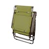 Folded 30-inch sage green zero gravity chair.