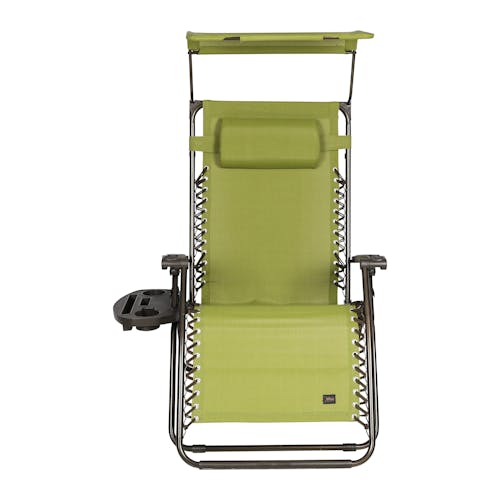 Front view of the 33-inch Sage Green Zero Gravity Chair.