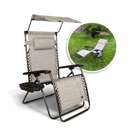 Bliss Hammocks Zero Gravity Chair with inset image of product in use
