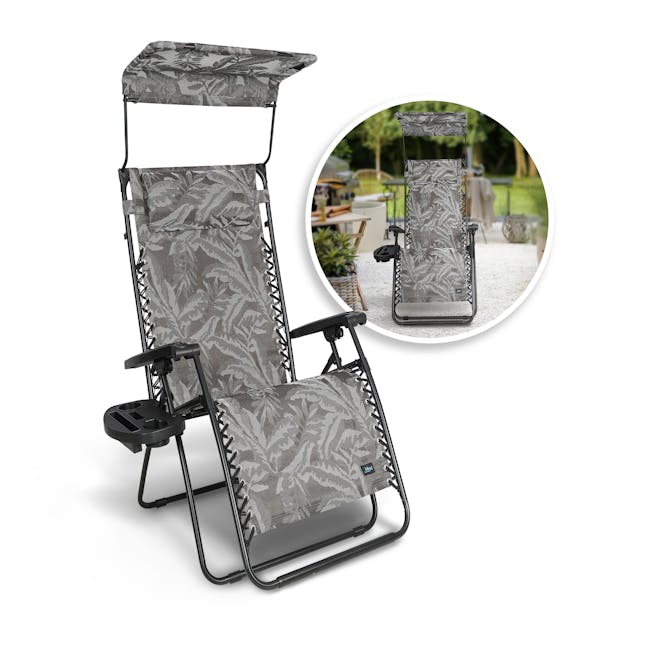 Bliss Hammocks zero gravity chair with inset image of product in use