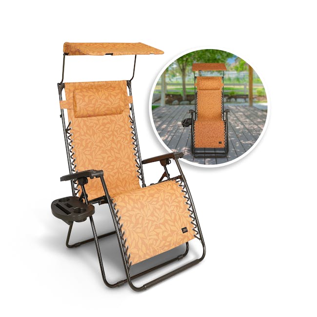 Bliss hammocks Zero Gravity Chair with canopy with inset image of product in use