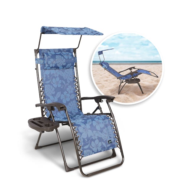 Bliss Hammocks Zero Gravity Chair with Canopy with inset image of product in use