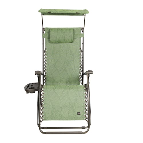 Front view of the 26-inch Green Banana Leaves Zero Gravity Chair.