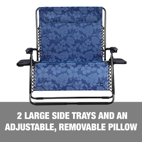 2 large trays and an adjustable, removable pillow.