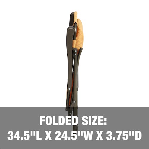 Folded size: 34.5 inch length, 24.5 inch width, and 3.75 inch depth.