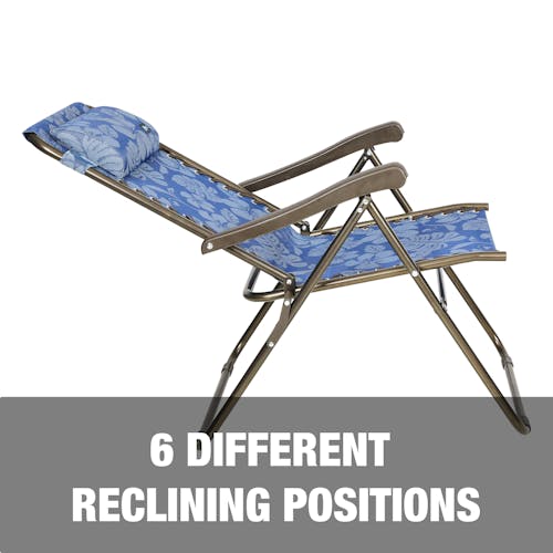 6 different reclining positions.