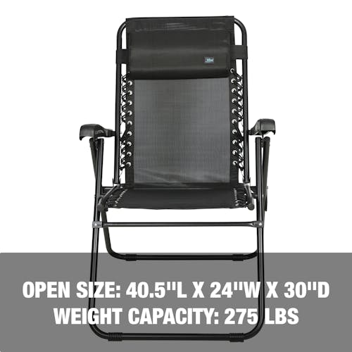 Open size: 40.5 inches long, 24 inches wide, and 30 inch depth, with a weight capacity of 275 pounds.