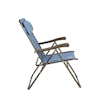 Side view of the 26-inch Denim Blue Reclining Sling Chair.