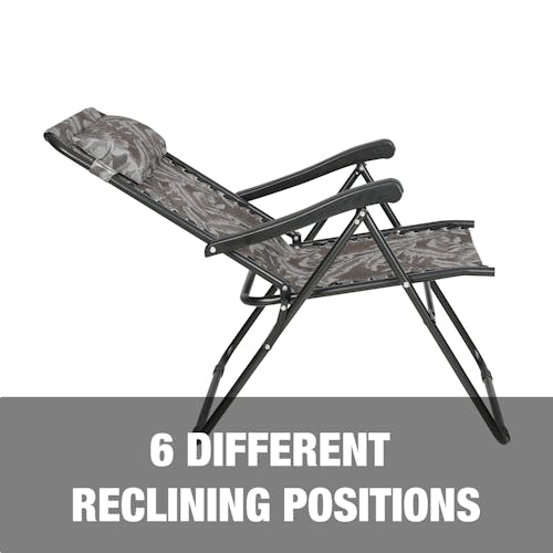 6 different reclining positions.