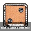 Fade resistant, easy to clean, and dries fast.