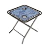 Bliss Hammocks 20-inch Blue Flower Folding Side Table.