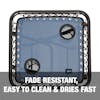 Fade resistant, easy to clean, and dries fast.