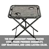 The rust-resistant powder-coated steel frame provides durability, chip resistance, and long-lasting color.