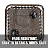 Fade resistant, easy to clean, and dries fast.