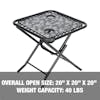 Overall open size: 20 by 20 by 20 inches, with a weight capacity of 40 pounds.