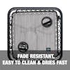 Fade resistant, easy to clean, and dries fast.