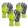 Sun Joe 3-pack of Nitrile-Palm Reusable Green Gloves for Gardening, DIY Work, Cleaning, and More.