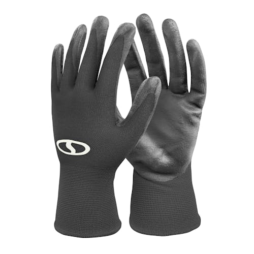 Sun Joe of Nitrile-Palm Reusable Black Gloves for Gardening, DIY Work, Cleaning, and More.