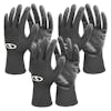 Sun Joe 3-pack of Nitrile-Palm Reusable Black Gloves for Gardening, DIY Work, Cleaning, and More.