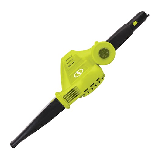 Side view of the leaf blower attachment for the Sun Joe 24-volt cordless 3-in-1 yard solution kit.