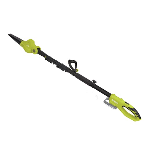 Angled view of the Sun Joe 24-Volt cordless 3-in-1 yard solution kit with the leaf blower attachment.