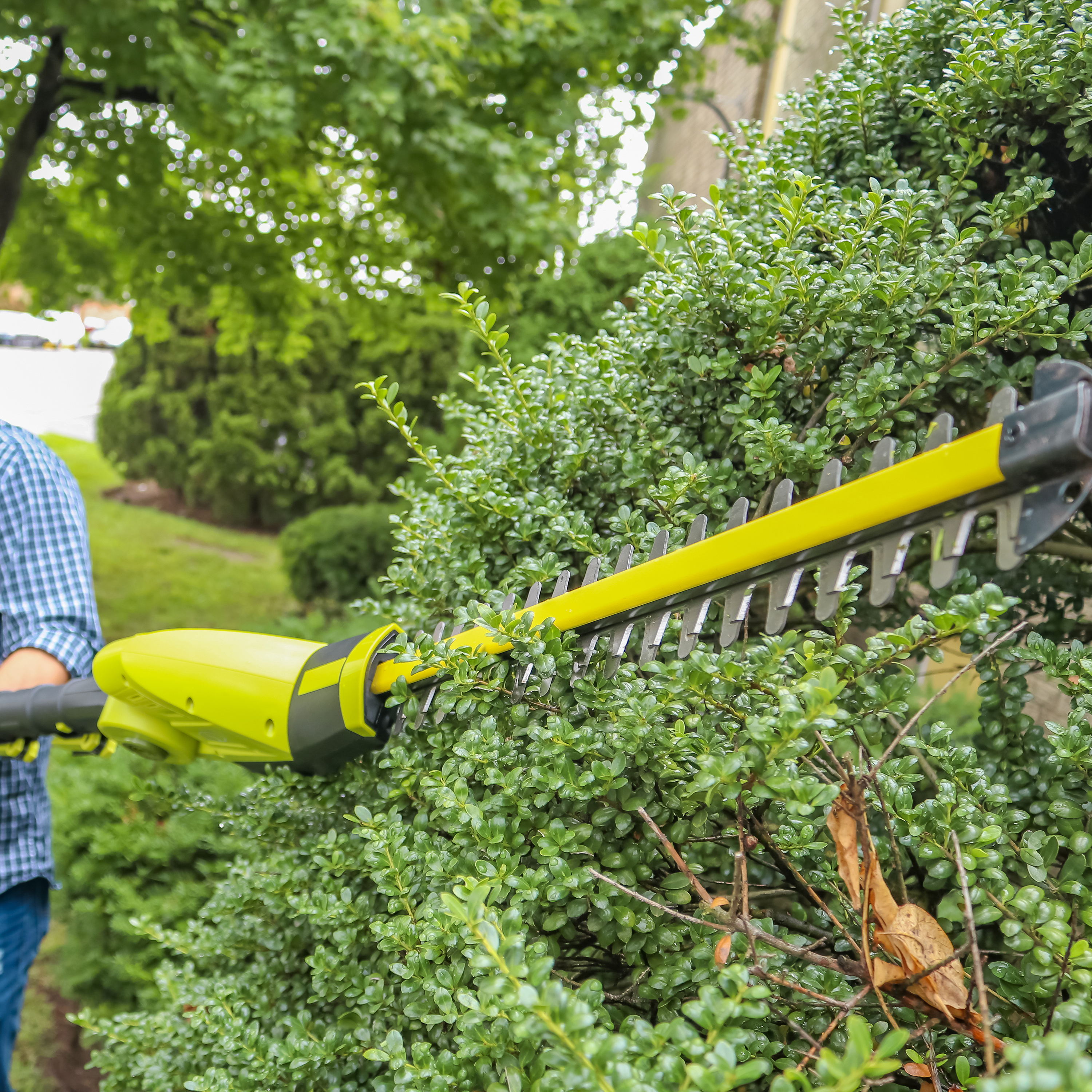 Sun joe cordless pole hedge deals trimmer