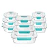EatNeat 20-Piece Set of 10 Superior Glass Food Storage Containers with airtight locking lids.