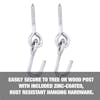 Easily secure to a tree or wood post with included zinc-coated, rust resistant hanging hardware.