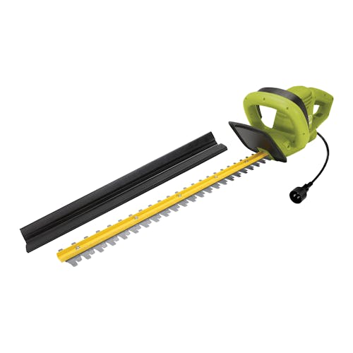 Sun Joe 3.5-amp 22-inch Electric Hedge Trimmer with blade cover.