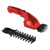 2-in-1 cordless tool with the grass shear attachment and the hedger blade next to it.