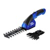 Sun Joe 2-in-1 Cordless blue-colored Grass Shear and Hedger with the hedge attachment.