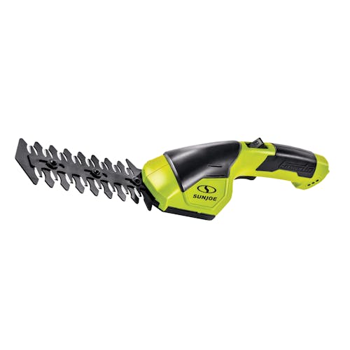 Sun Joe 2-in-1 cordless tool with the hedge trimmer attachment.