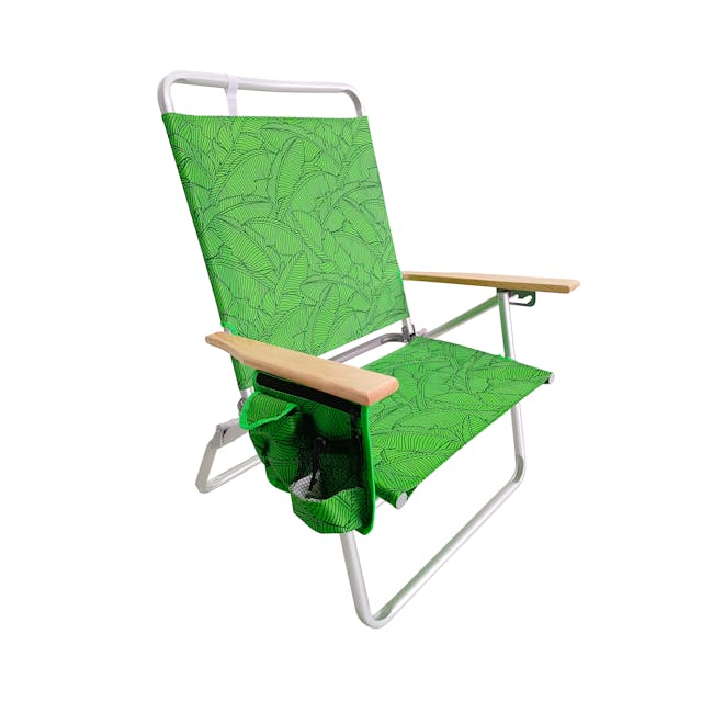 Bliss Hammocks Foldable Green Banana Leaves Beach Chair.