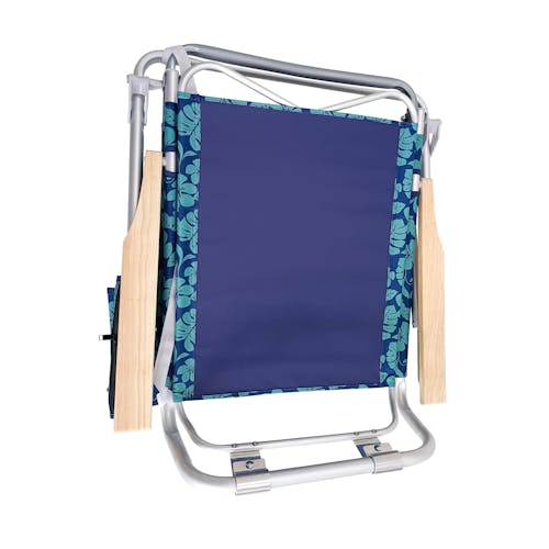 Folded Bliss Hammocks Folding Blue Flower Beach Chair with Canopy.
