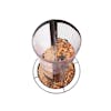 View inside the Bliss Outdoors 2-in-1 Hanging Bird Feeder filled with bird seed.