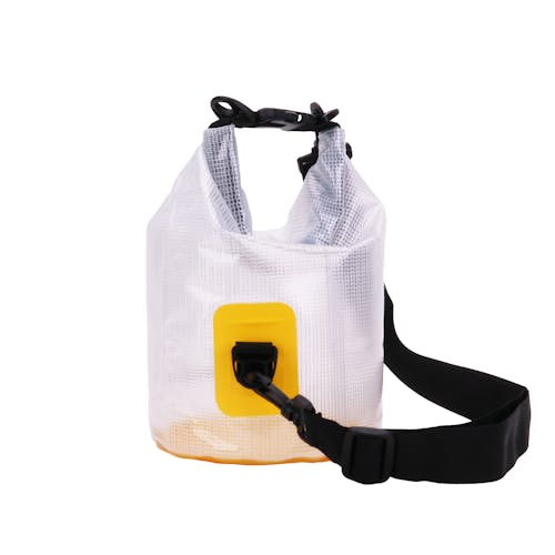 TrailGear 5-liter yellow transparent dry bag.