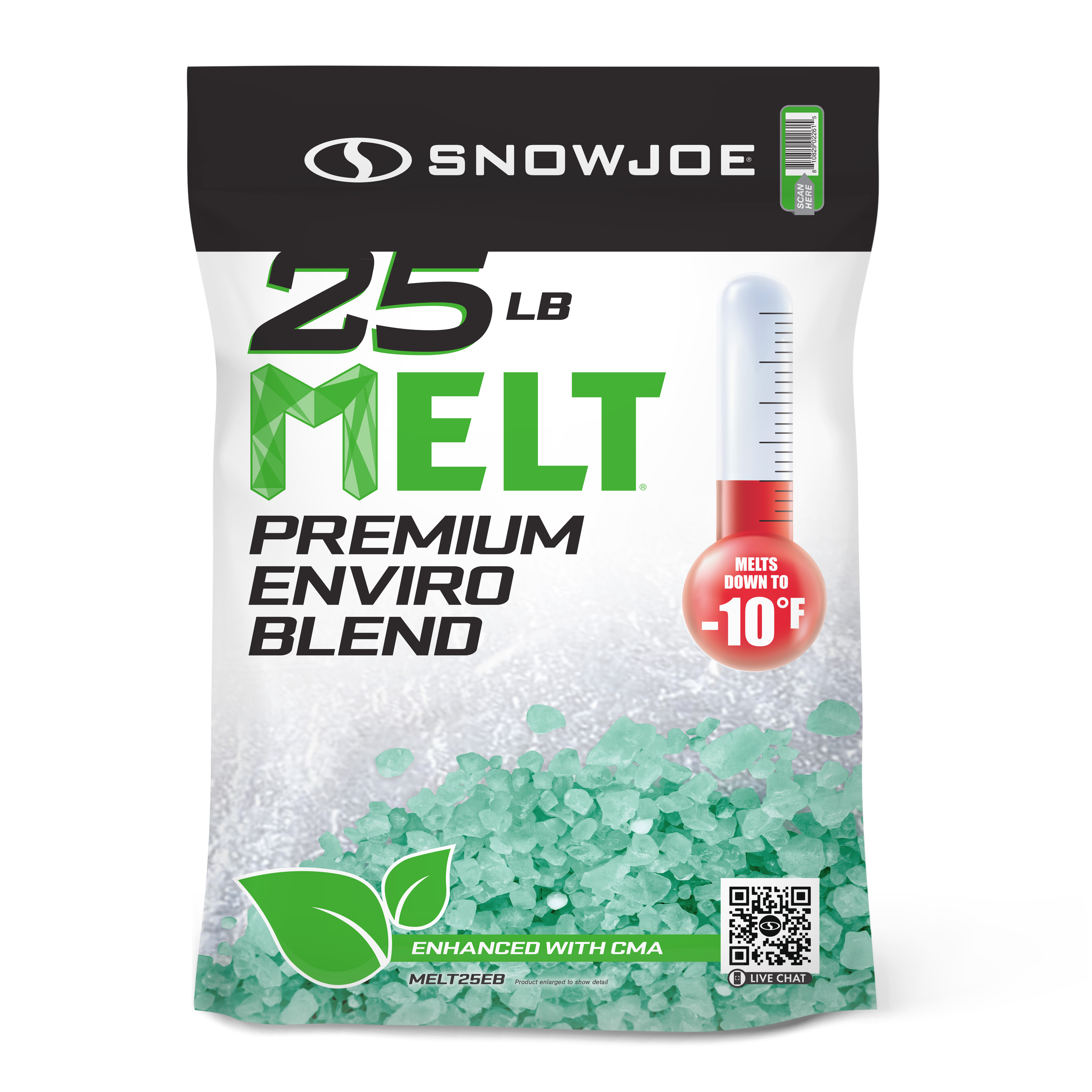 Snow Joe MELT25EB Premium Enviro Blend Ice Melter w/ CMA | 25-Lbs